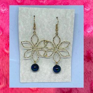 Hamilton Gold Plumeria Earring with Pearls